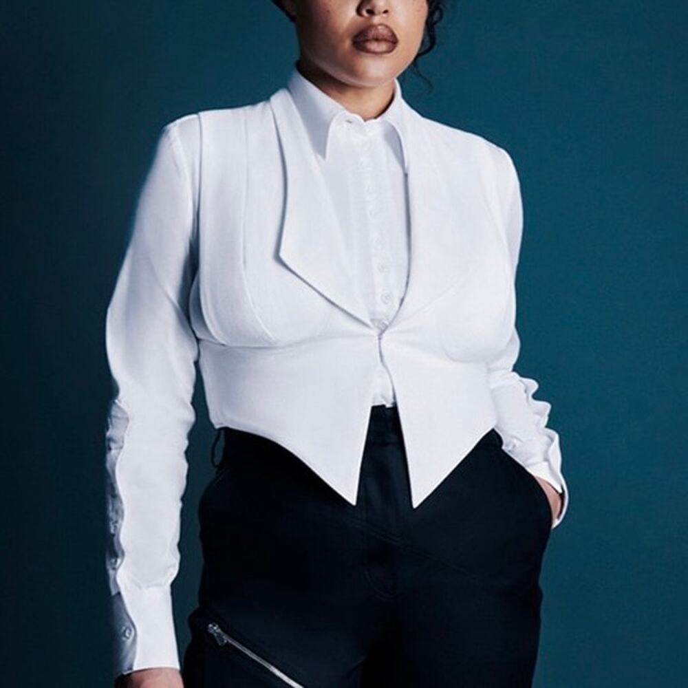 Sinead O'Dwyer - White V-Neck Waistcoat Vest - Med - NWT